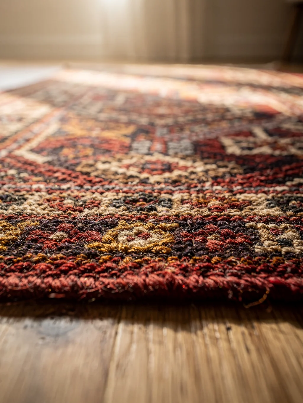 Caucasian Kazak High-Mountain Wool initial state before cleaning