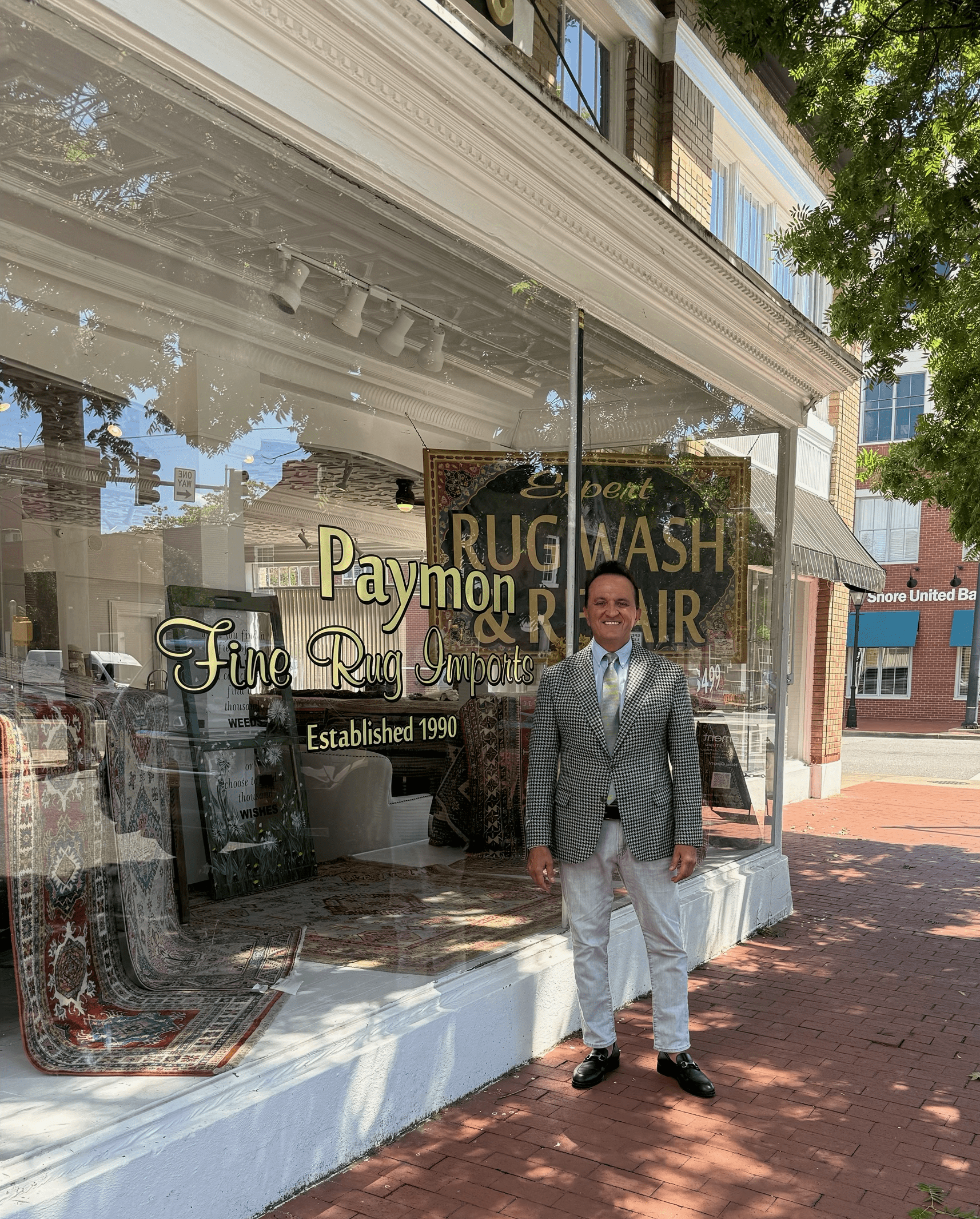 Master Restorer Paymon in front of the Fredericksburg studio