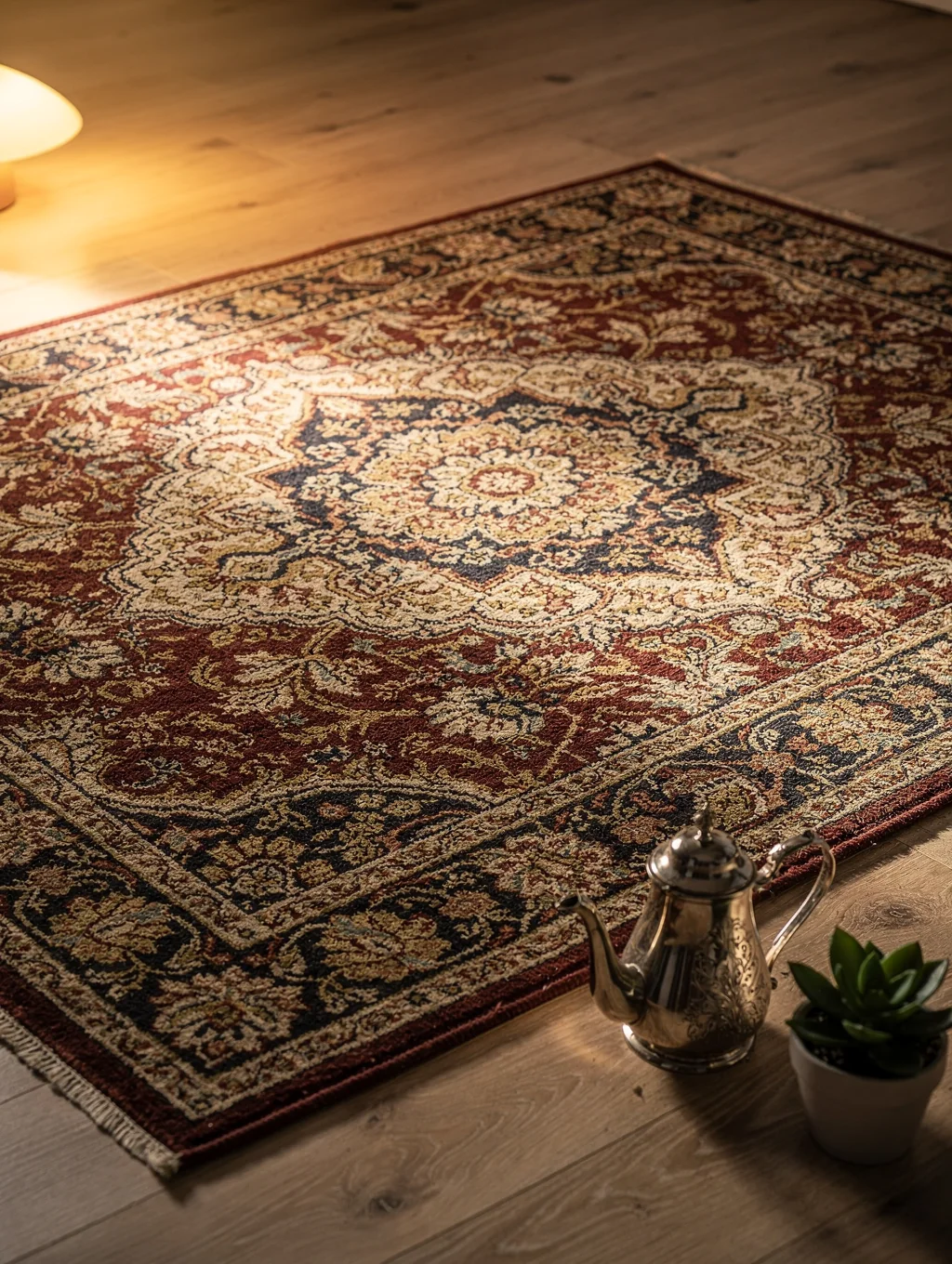Oriental rug soaking in botanical bath for pre-treatment